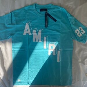 AMIRI Turquoise Short Sleeve Tee